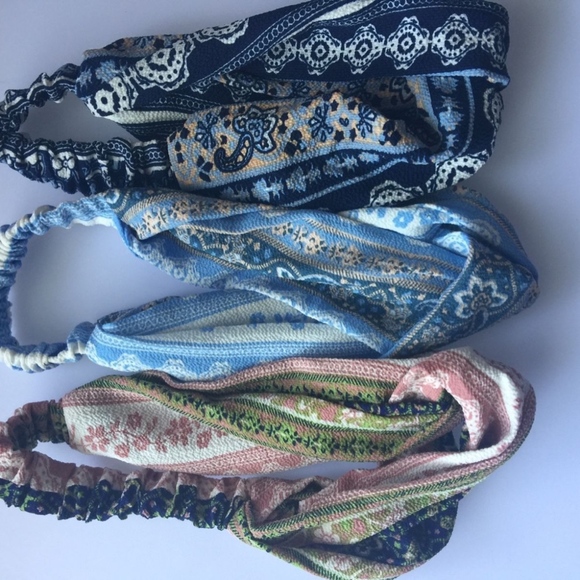 Vintage Boho floral Cross scarf hair head bandana - Picture 4 of 6